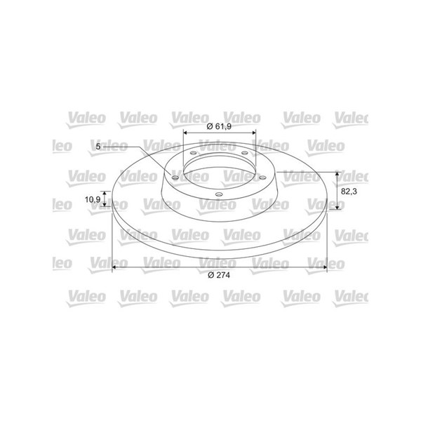 Bromsskiva Solid, Bakaxel Valeo Coated 675402 VALEO