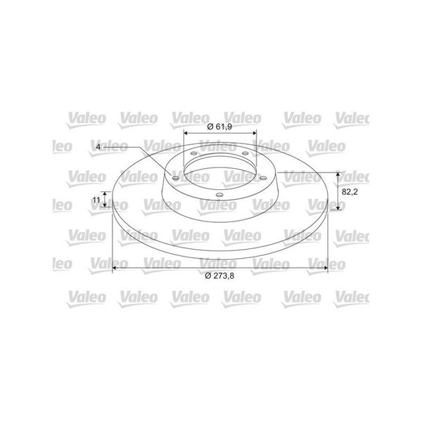 Bromsskiva Solid, Bakaxel Valeo Coated 675406 VALEO