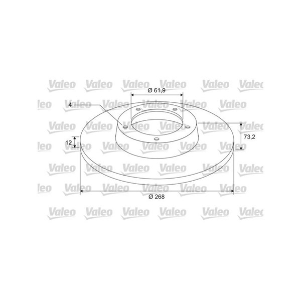 Bromsskiva Solid, Bakaxel Valeo Coated 675409 VALEO