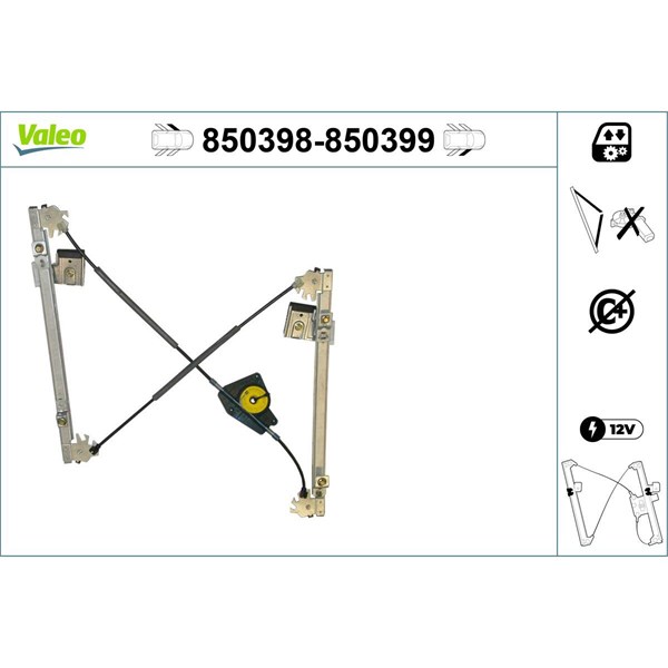 Fönsterhiss, Fram, Vänster Valeo 850398 VALEO