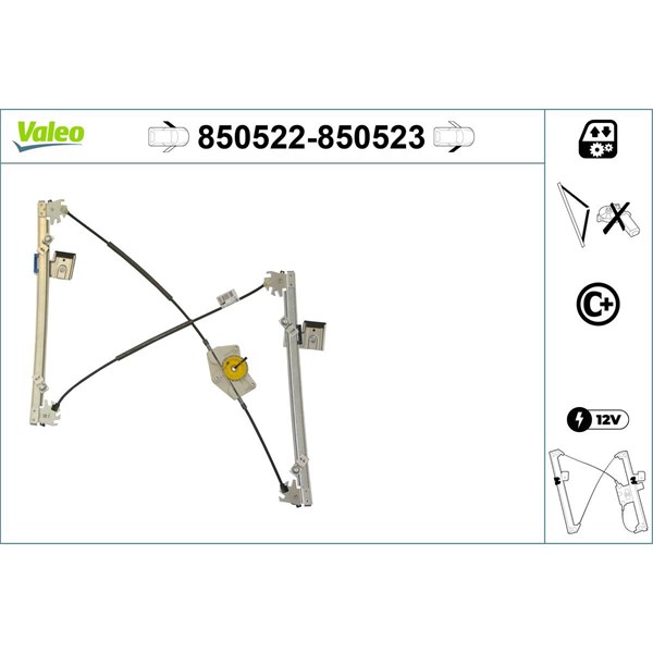 Fönsterhiss, Fram, Vänster Valeo 850522 VALEO