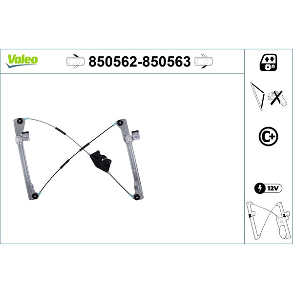 Fönsterhiss, Fram, Vänster Valeo 850562 VALEO