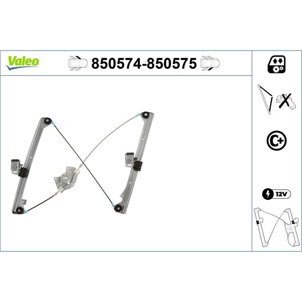 Fönsterhiss, Fram, Vänster Valeo 850574 VALEO