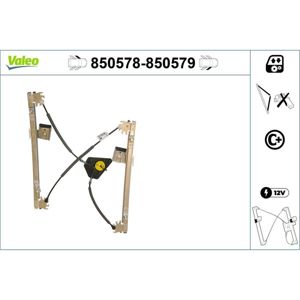 Fönsterhiss, Fram, Vänster Valeo 850578 VALEO