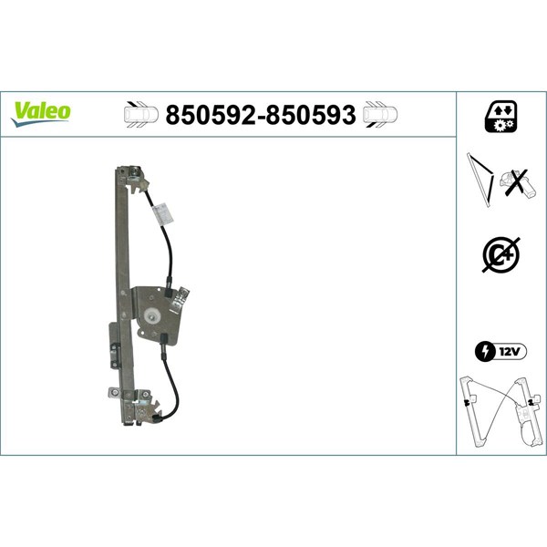 Fönsterhiss, Bak, Vänster Valeo 850592 VALEO