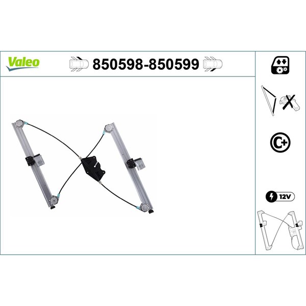 Fönsterhiss, Fram, Vänster Valeo 850598 VALEO