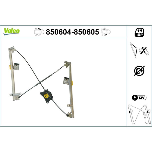 Fönsterhiss, Fram, Vänster Valeo 850604 VALEO