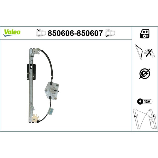 Fönsterhiss, Bak, Vänster Valeo 850606 VALEO
