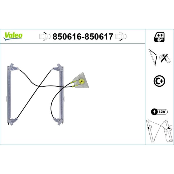 Fönsterhiss, Fram, Vänster Valeo 850616 VALEO