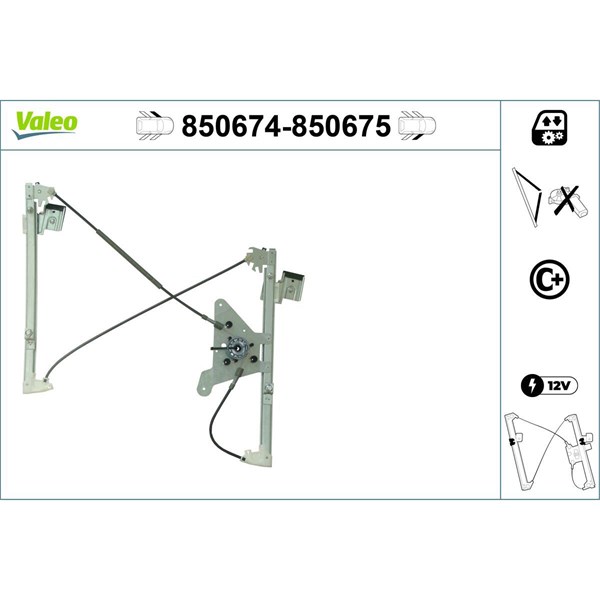 Fönsterhiss, Fram, Vänster Valeo 850674 VALEO