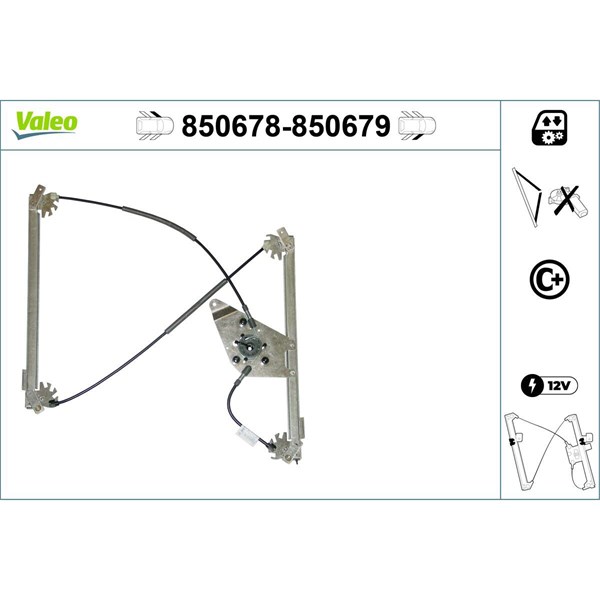 Fönsterhiss, Fram, Vänster Valeo 850678 VALEO