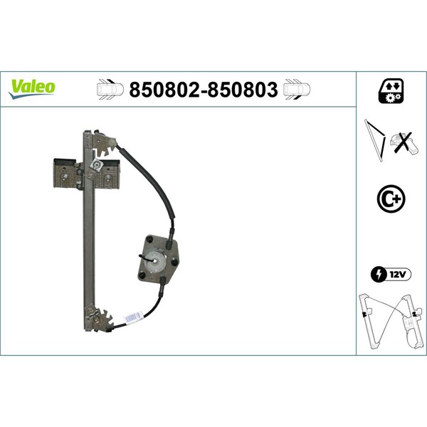 Fönsterhiss, Fram, Vänster Valeo 850802 VALEO