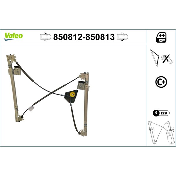 Fönsterhiss, Fram, Vänster Valeo 850812 VALEO