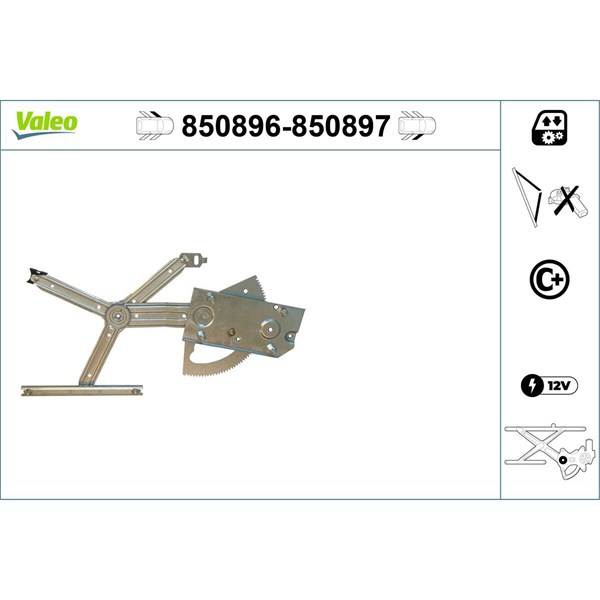 Fönsterhiss, Fram, Vänster Valeo 850896 VALEO
