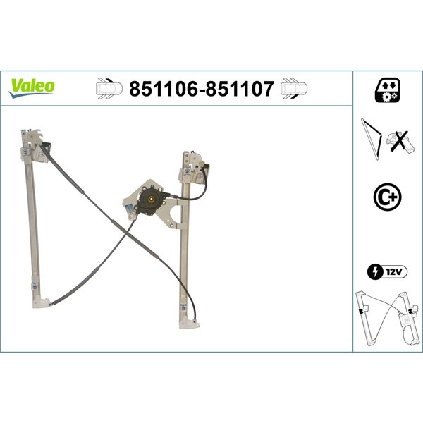 Fönsterhiss, Fram, Vänster Valeo 851106 VALEO