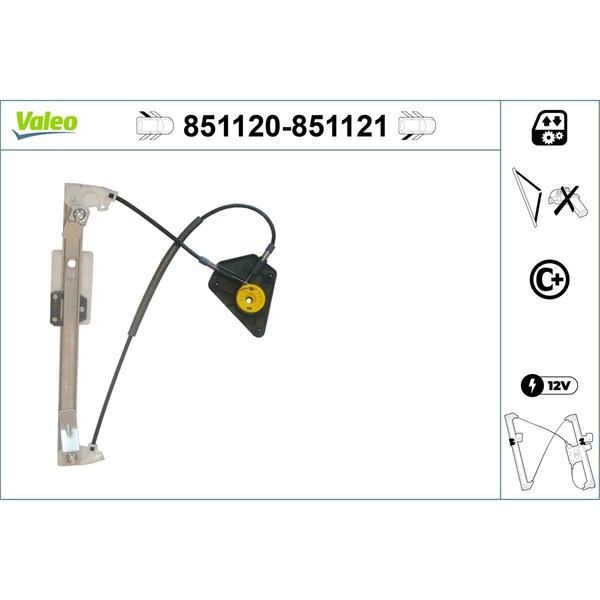 Fönsterhiss, Bak, Vänster Valeo 851120 VALEO Fönsterhiss, Bak, Vänster Valeo 851120 VALEO