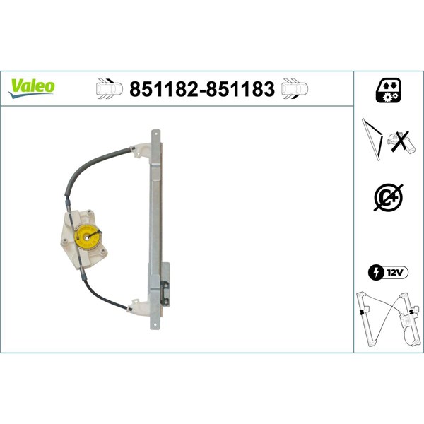 Fönsterhiss, Fram, Vänster Valeo 851182 VALEO
