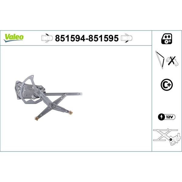 Fönsterhiss, Fram, Vänster Valeo 851594 VALEO