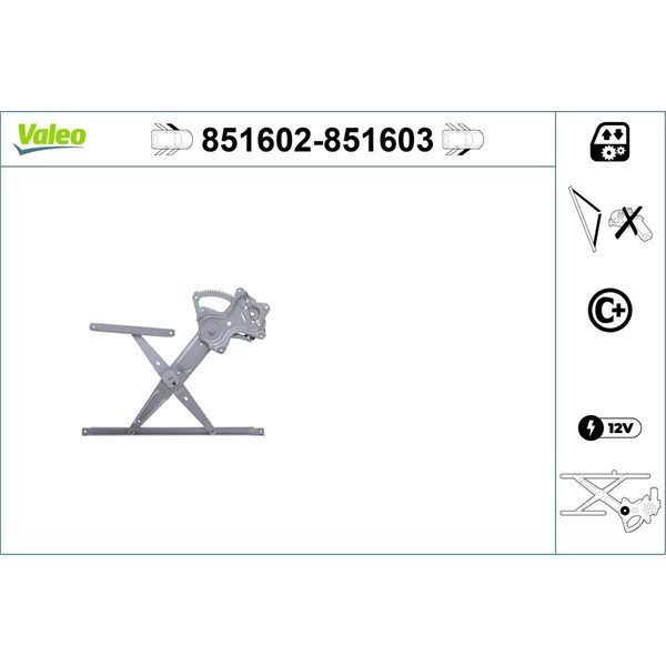 Fönsterhiss, Fram, Vänster Valeo 851602 VALEO