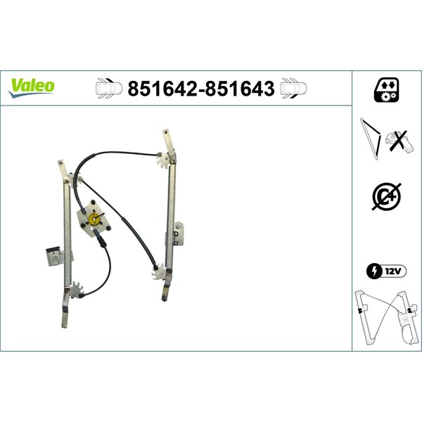 Fönsterhiss, Fram, Vänster Valeo 851642 VALEO
