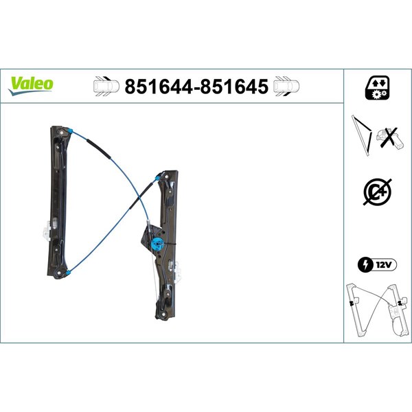 Fönsterhiss, Fram, Vänster Valeo 851644 VALEO