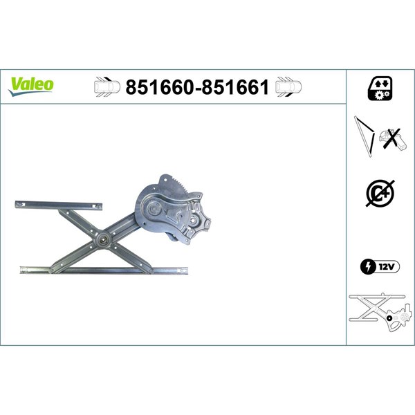 Fönsterhiss, Fram, Vänster Valeo 851660 VALEO