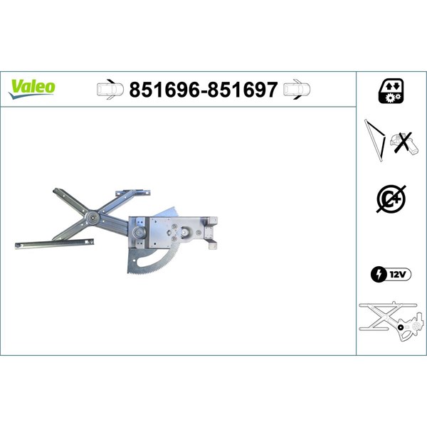 Fönsterhiss, Fram, Vänster Valeo 851696 VALEO