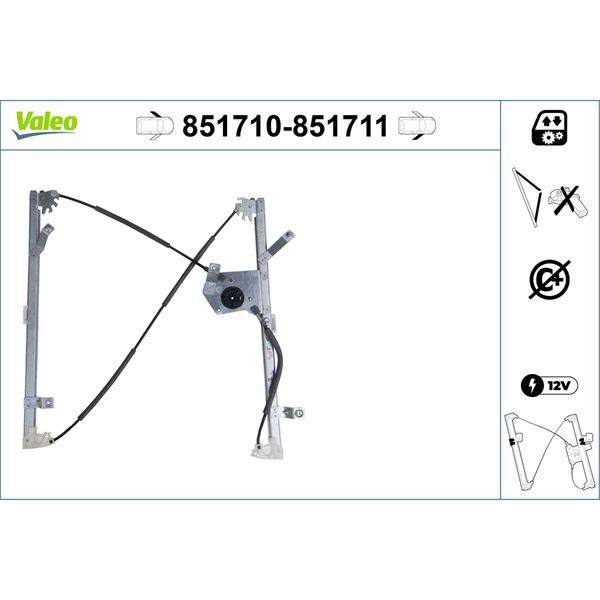 Fönsterhiss, Fram, Vänster Valeo 851710 VALEO