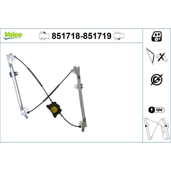 Fönsterhiss, Fram, Vänster Valeo 851718 VALEO
