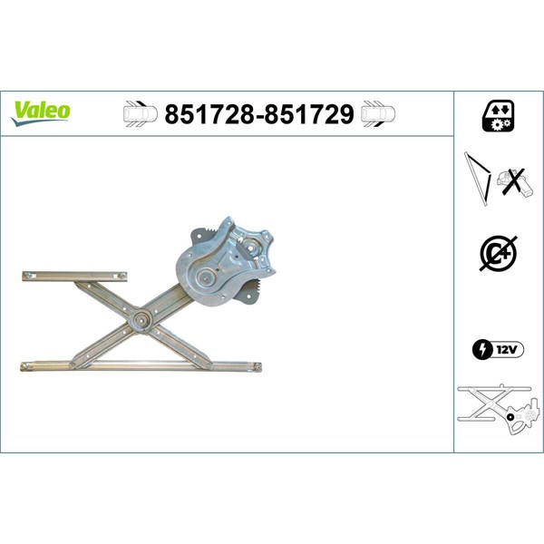 Fönsterhiss, Fram, Vänster Valeo 851728 VALEO