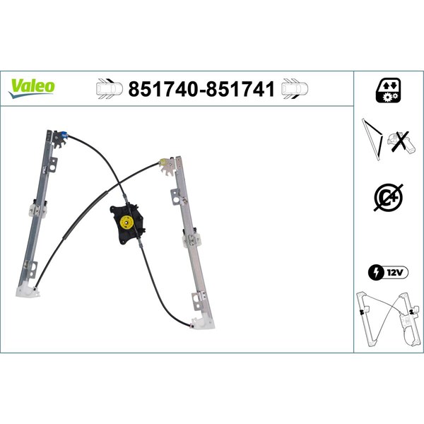 Fönsterhiss, Fram, Vänster Valeo 851740 VALEO