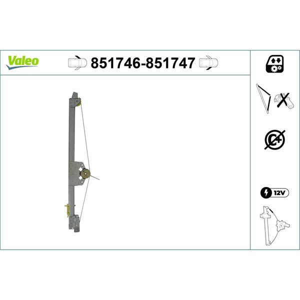 Fönsterhiss, Fram, Vänster Valeo 851746 VALEO