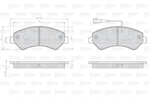 Bromsbeläggsats, Framaxel Valeo Optipack for lcv 872466 VALEO