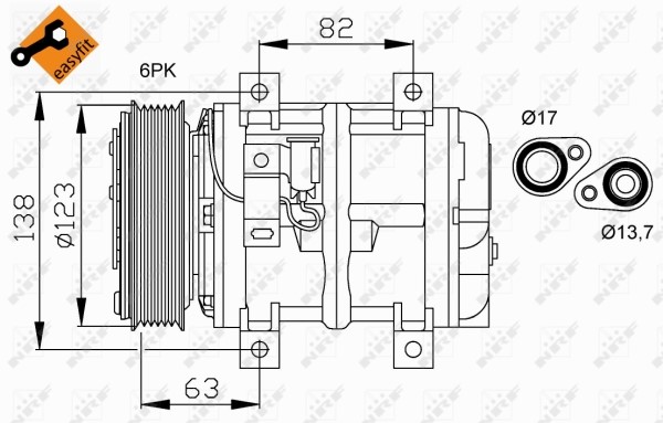 Kompressor, klimatanläggning Nrf 32112G NRF