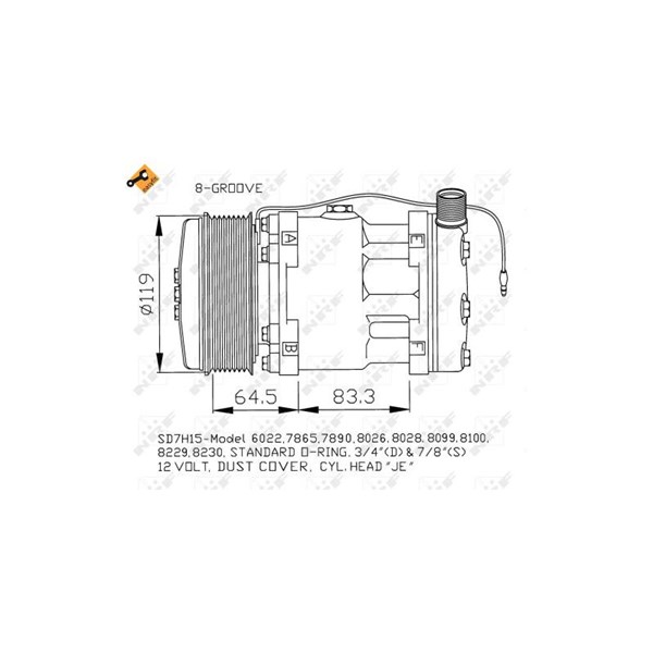 Kompressor, klimatanläggning Nrf Easy fit 32142 NRF