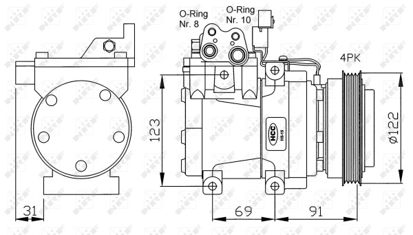 Kompressor, klimatanläggning Nrf 32200G NRF