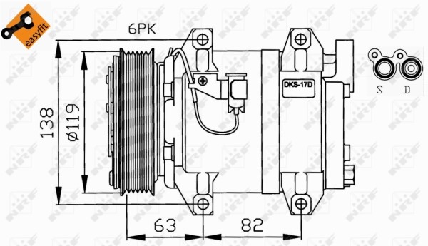 Kompressor, klimatanläggning Nrf 32211G NRF