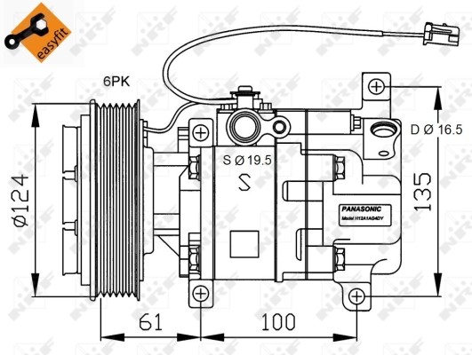 Kompressor, klimatanläggning Nrf 32233G NRF