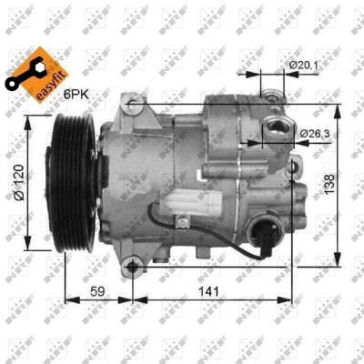 Kompressor, klimatanläggning Nrf 32487G NRF