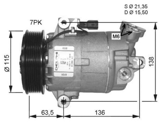 Kompressor, klimatanläggning Nrf 32488G NRF