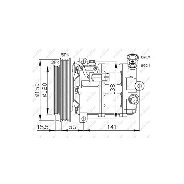Kompressor, klimatanläggning Nrf 32673G NRF