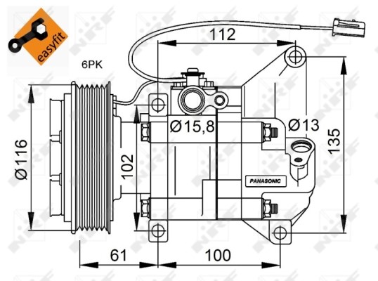 Kompressor, klimatanläggning Nrf 32687G NRF