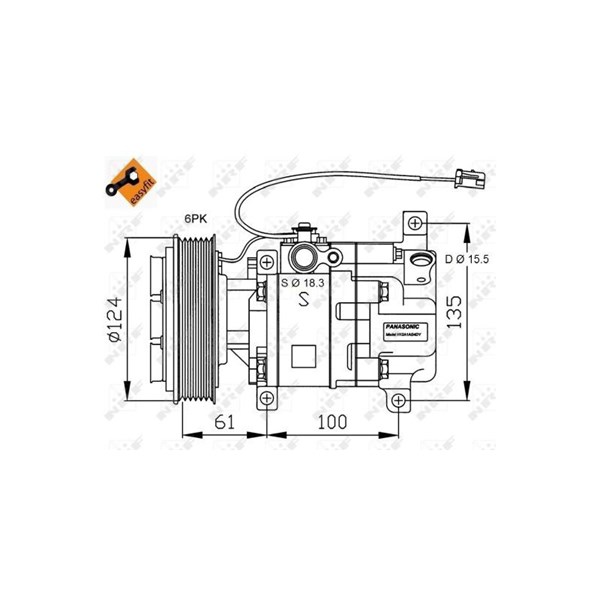 Kompressor, klimatanläggning Nrf Easy fit 32820G NRF Kompressor, klimatanläggning Nrf Easy fit 32820G NRF