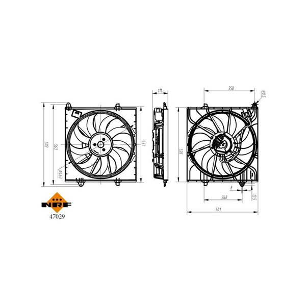 Fläkt, kylare 12V Nrf 47029 NRF