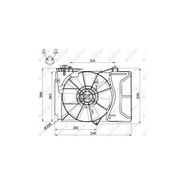 Fläkt, kylare 12V Nrf 47055 NRF Fläkt, kylare 12V Nrf 47055 NRF