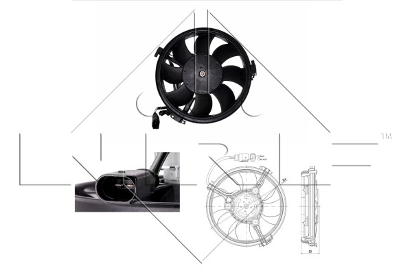 Fläkt, kylare 12V Nrf 47208 NRF