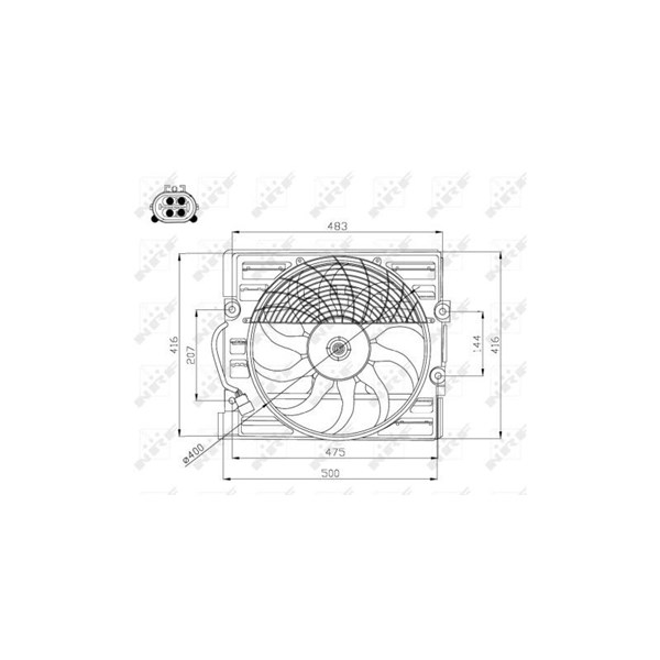 Fläkt, kylare 12V Nrf 47214 NRF