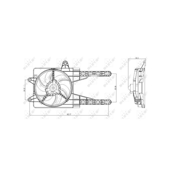 Fläkt, kylare 12V Nrf 47247 NRF