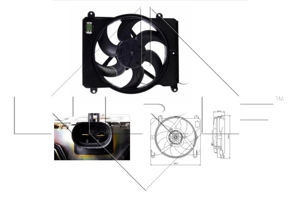 Fläkt, kylare 12V Nrf 47255 NRF