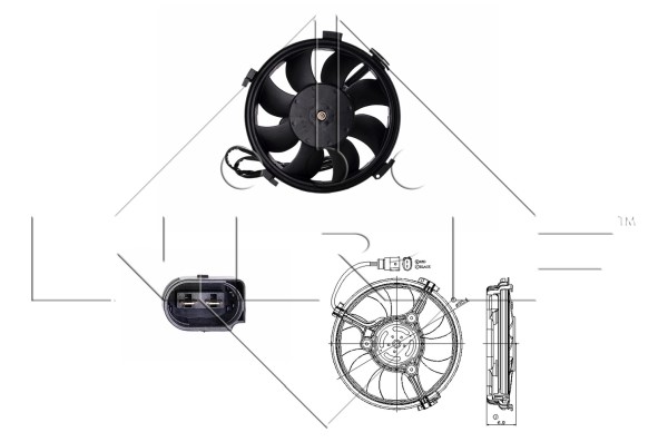 Fläkt, kylare 12V Nrf 47406 NRF